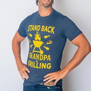 Gift for Grandpa T-Shirt with Yellow Grilling Graphic words
